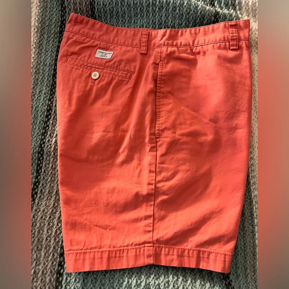 Vineyard Vines Shep Ian Salmon Pink 7 Inch Club Chino Shorts 32